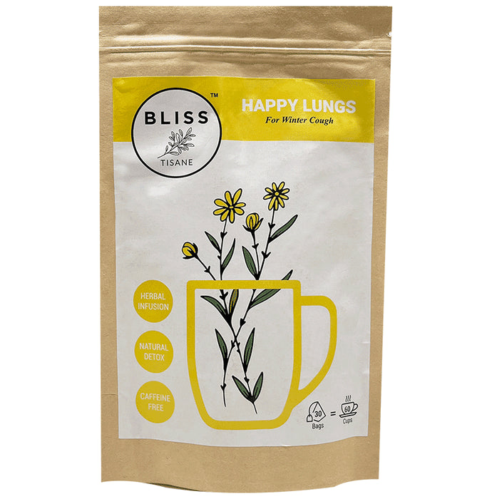 Bliss Tisane Herbal Tea for Cough and Cold | Lungs Care | Winter Cough Cure | Lung Detox (2gm Each) - Nibasu