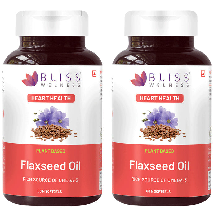 Bliss Welness Flaxseed Oil High Potency Omega-3 Softgel Capsule (60 Each) - Nibasu