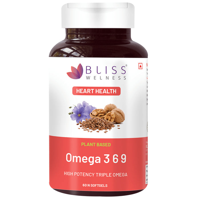 Bliss Welness Heart Health Omega 3 6 9 Softgel Capsule - Nibasu