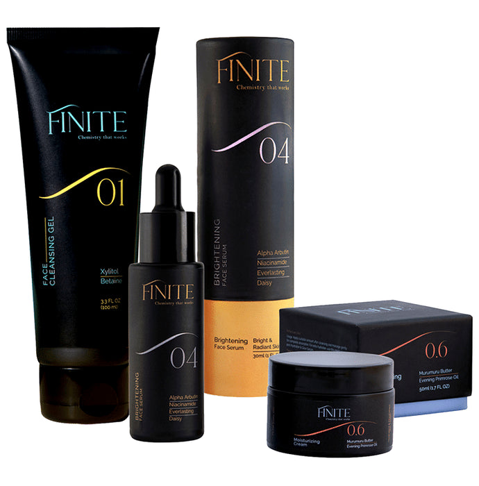 Finite Combo Pack of Moisturizing Cream (50ml), Brightening Face Serum (30ml) & Face Cleansing Oil (100ml) - Nibasu