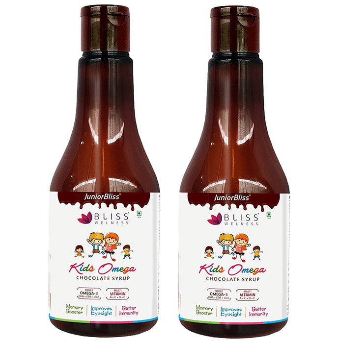 Bliss Welness Kids Omega Chocolate Syrup (300ml Each) - Nibasu