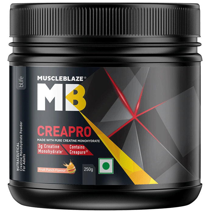 MuscleBlaze Creapro Creatine | With Creapure for Lean Muscles, Energy & Strength | Fruit Punch - Nibasu