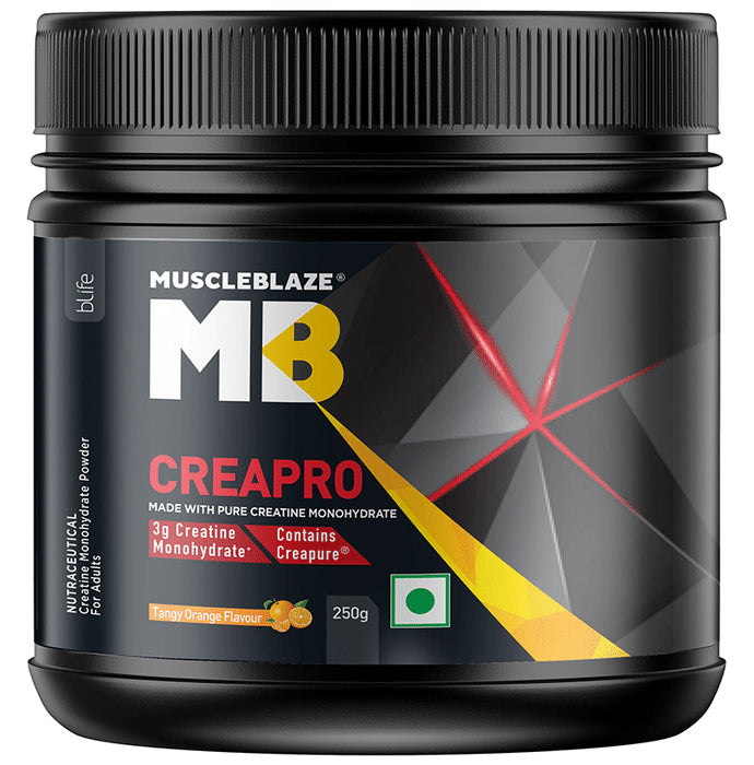 MuscleBlaze Creapro Creatine | With Creapure for Lean Muscles, Energy & Strength | Tangy Orange - Nibasu