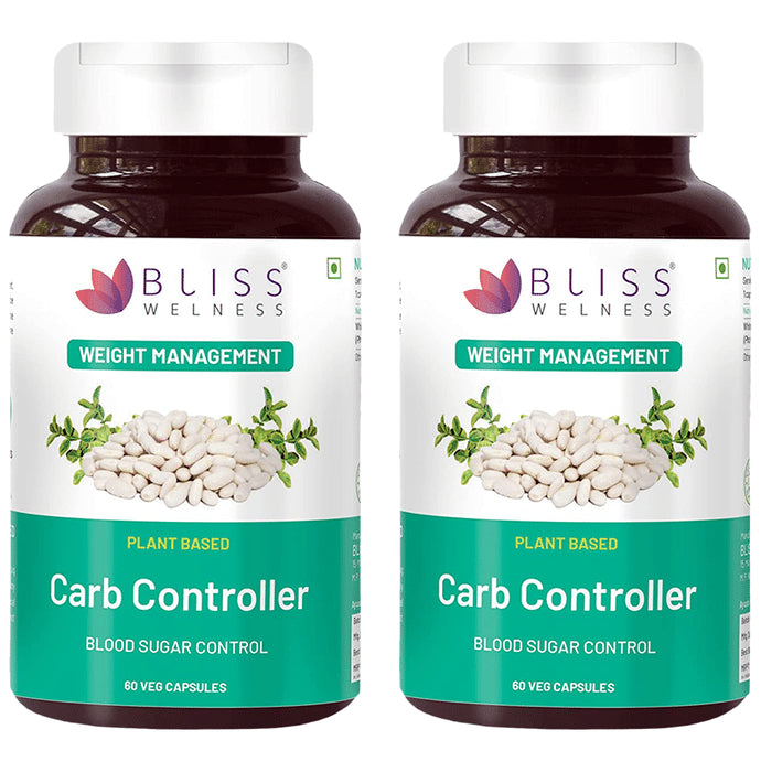 Bliss Welness Weight Management Carb Controller White Kidney Bean Extract Veg Capsule (60 Each) - Nibasu