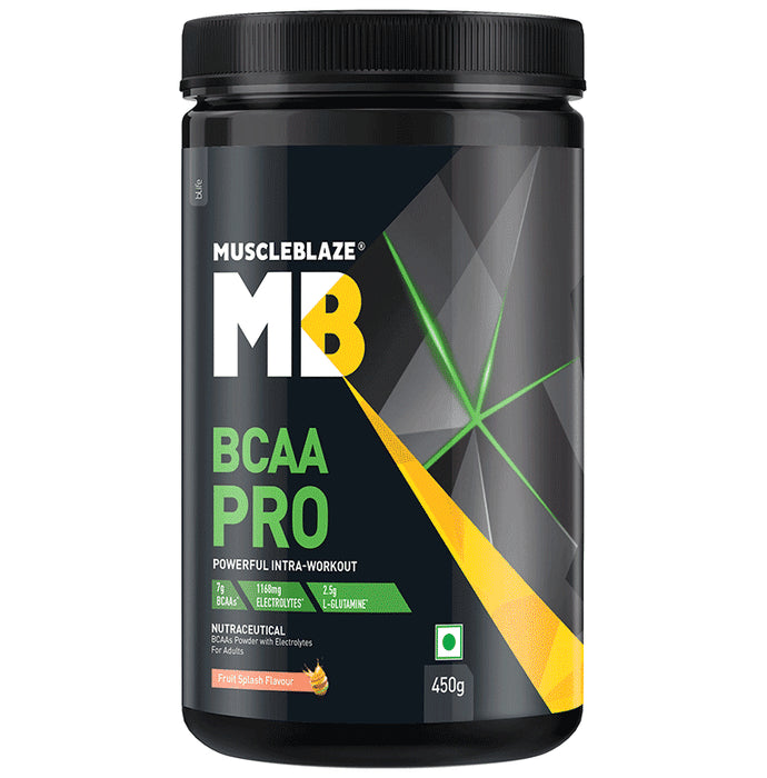 MuscleBlaze Fruit Splash | BCAA Pro Powerful Intra-Workout | With Electrolytes | For Energy, Faster Recovery & Hydration - Nibasu