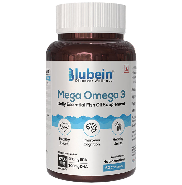 Blubein Mega Omega 3 Capsules (60 Each) - Nibasu