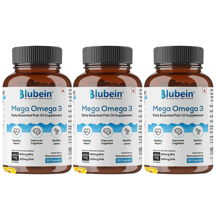 Blubein Mega Omega 3 Capsules (60 Each) - Nibasu