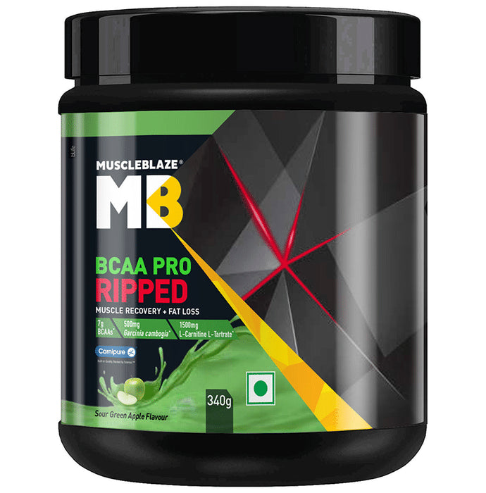 MuscleBlaze MB BCAA Pro Ripped Sour Green Apple - Nibasu