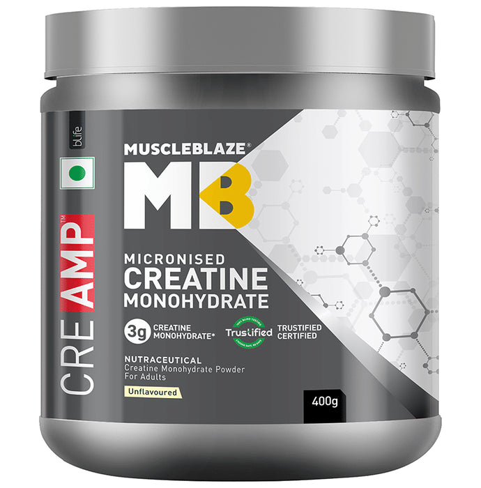 MuscleBlaze MB Creatine Monohydrate | For Muscle Strength, Lean Body Mass & Energy Unflavoured - Nibasu