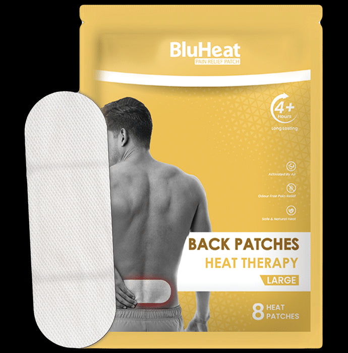 BluHeat Back Heat Therapy Patches, Heat Therapy Patches Air Activated, Natural 4+ Hours Large - Nibasu