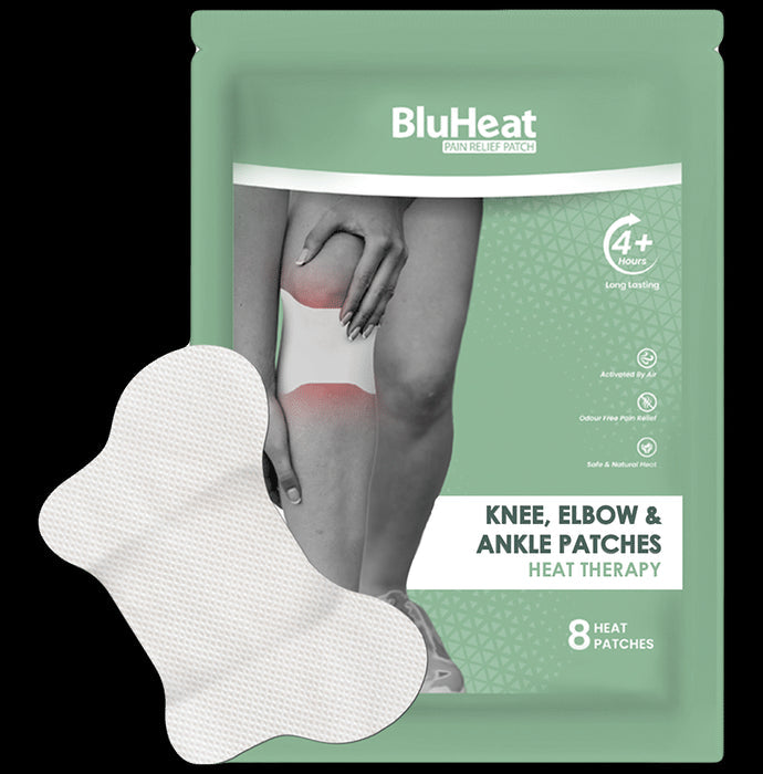BluHeat Knee, Elbow & Ankle Heat Patch for Pain Relief Patches, Heat Therapy, Safe & Natural - Nibasu