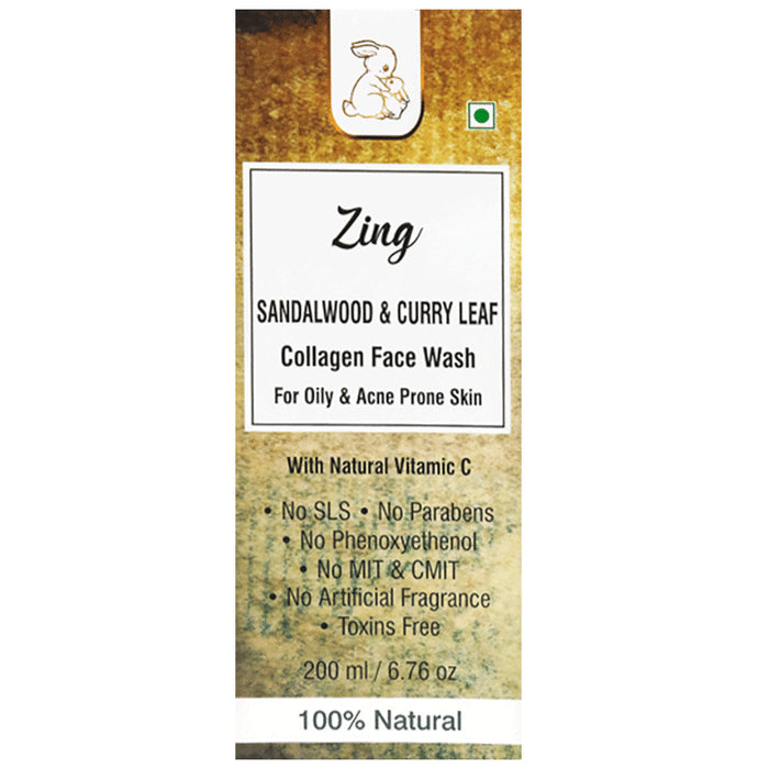 Blush Bunny Organics Zing Sandalwood & Curry Leaf Collagen Face Wash - Nibasu
