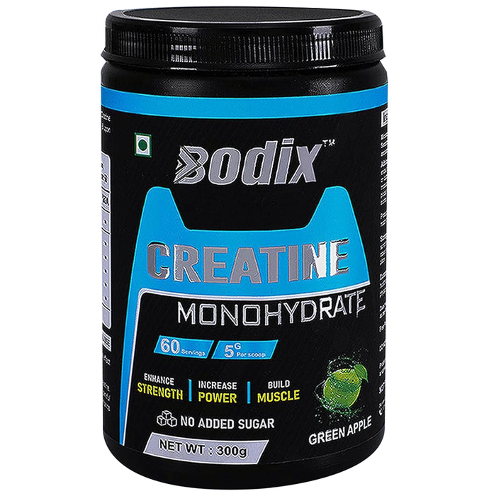 Bodix Creatine Monohydrate (300gm Each) Green Apple - Nibasu