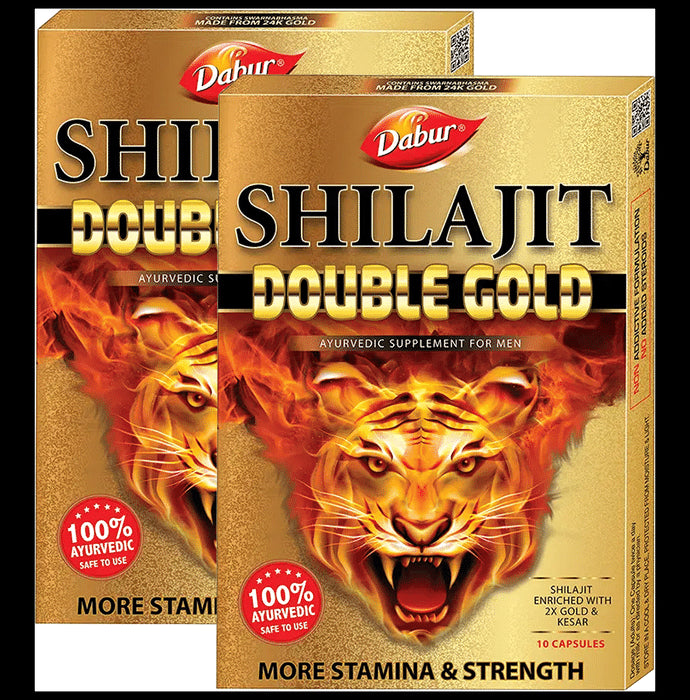 Dabur Shilajit Double Gold Capsules (10 Each) - Nibasu