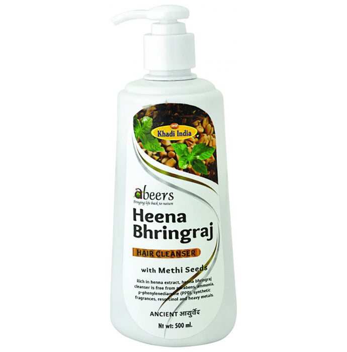 Khadi India Abeers Hair Cleanser Heena Bhringraj - Nibasu