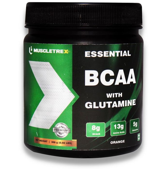 Muscletrex Essential BCAA with Glutamine Powder Orange - Nibasu