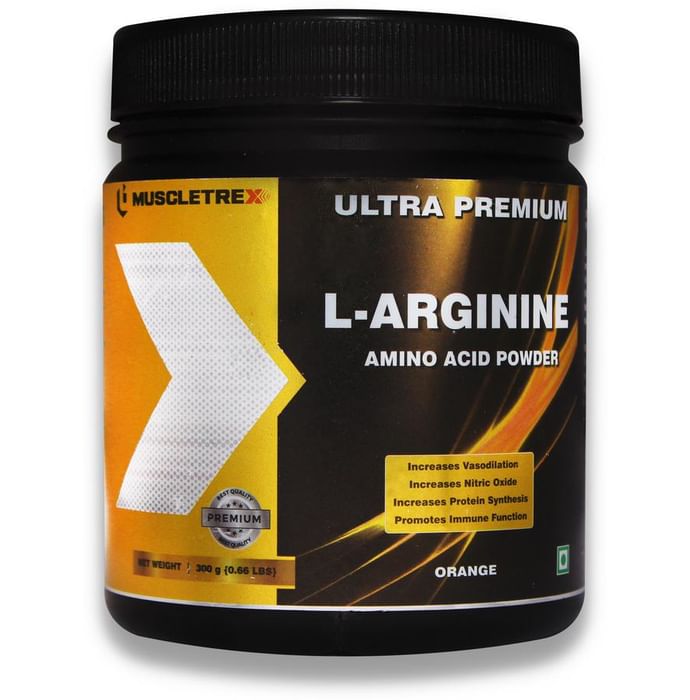Muscletrex Ultra Premium L-Arginine Amino Acid Powder Orange - Nibasu