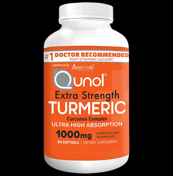 Qunol Extra Strength Turmeric Curcumin Complex 1000mg Softgel - Nibasu