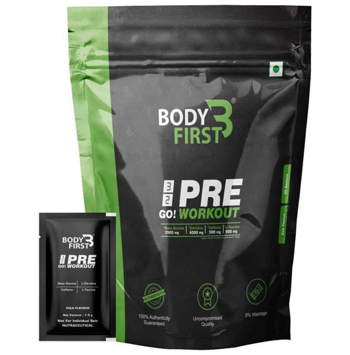Body First 32 Go Pre Workout Sachet (7.5gm Each) Cola - Nibasu