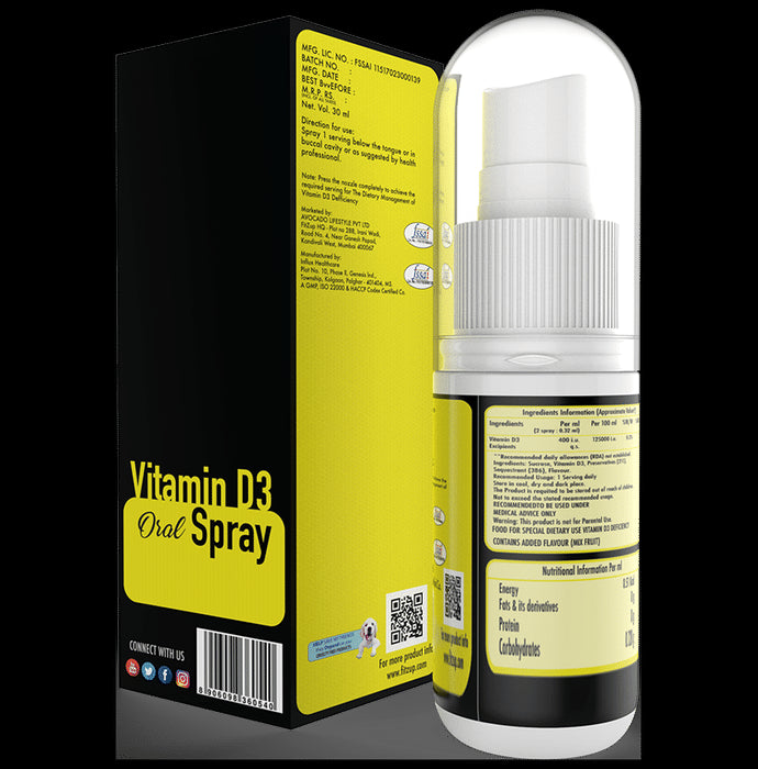 Fitzup Vitamin D3 Oral Spray - Nibasu
