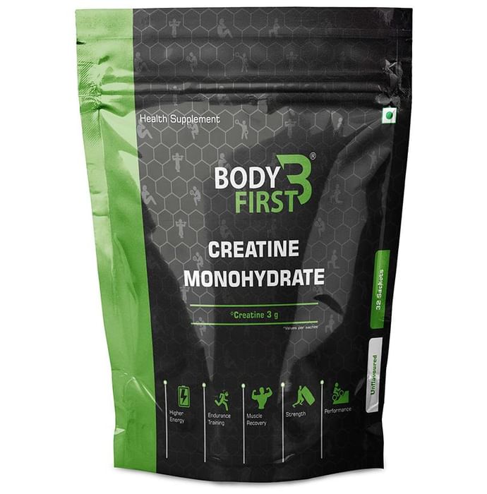 Body First Creatine Monohydrate (3gm Each) Unflavoured - Nibasu