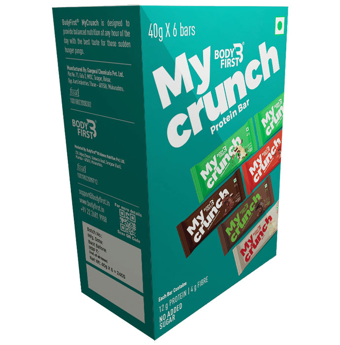 Body First My Crunch Protein Bar (40gm Each) Assorted - Nibasu