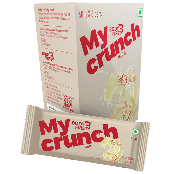 Body First My Crunch Protein Bar (40gm Each) Kulfi - Nibasu