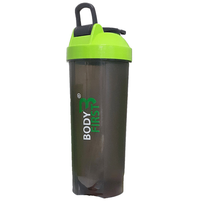 Body First Protein Shaker Bottle with Blending Ball (700ml) Black and Green - Nibasu