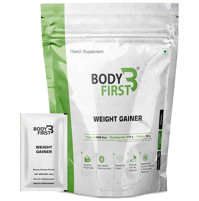 Body First Weight Gainer Sachet (60gm Each) Banana Fantasy - Nibasu