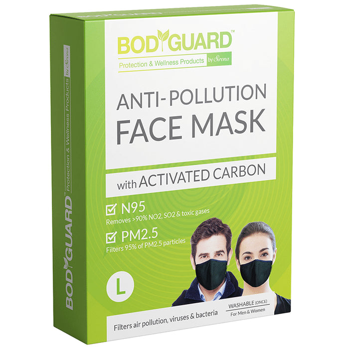 Bodyguard Anti-Pollution Mask with Activated Carbon, N95 + PM2.5 Large - Nibasu