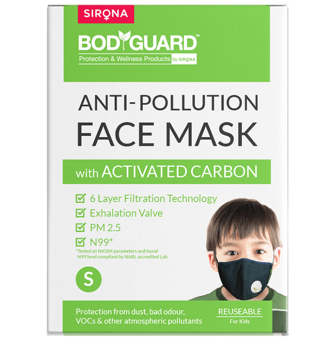 Bodyguard Anti Pollution Mask with Activated Carbon, N99 + PM2.5 (Kids) - Nibasu