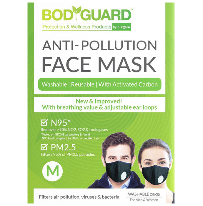Bodyguard Medium N95 + PM2.5 Anti-Pollution Face Mask with Valve & Activated Carbon - Nibasu