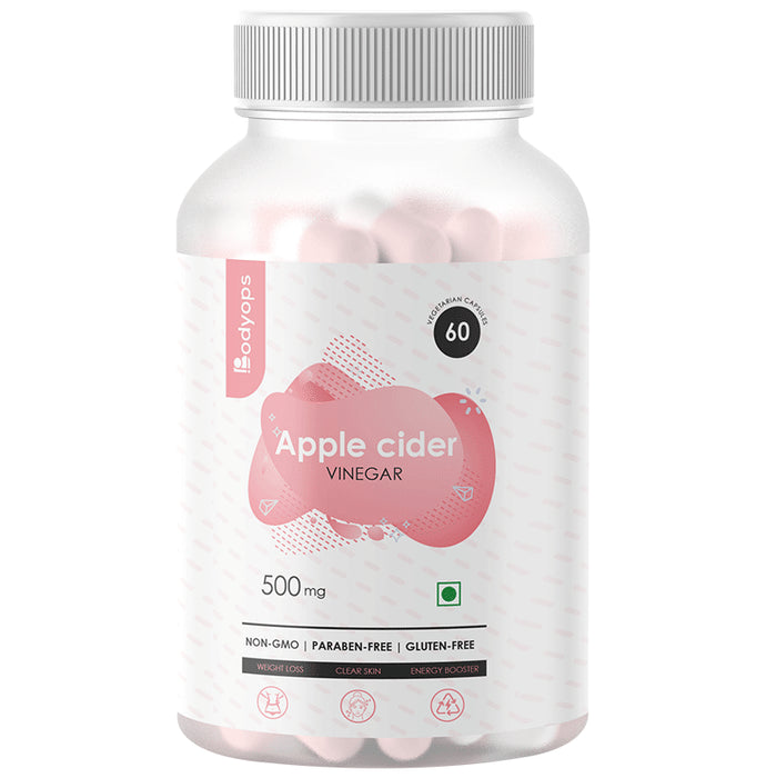 Bodyops Apple Cider Vinegar 500mg Vegetarian Capsule - Nibasu