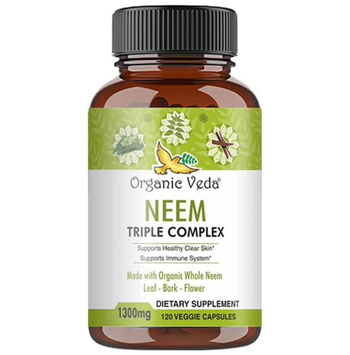 Organic Veda Neem Triple Complex Veggie Capsule - Nibasu
