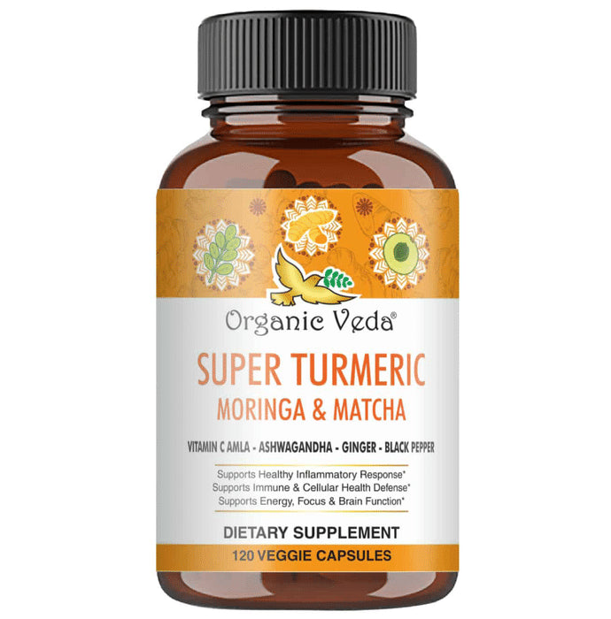 Organic Veda Super Turmeric Moringa & Matcha Veggie Capsule - Nibasu