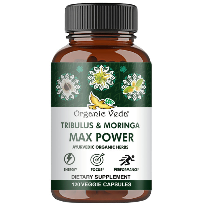 Organic Veda Tribulus & Moringa Max Power Veggie Capsule - Nibasu