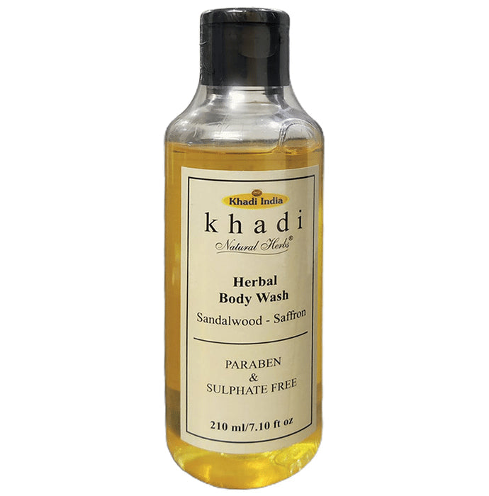 Khadi Natural Herbs Herbal Body Wash Sandalwood-Saffron Paraben & Sulphate Free - Nibasu