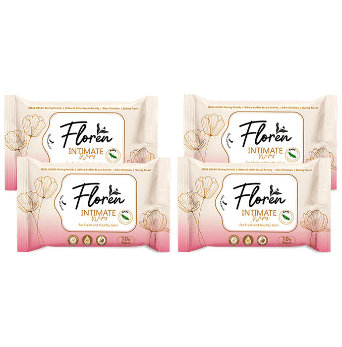 Floren Basil Intimate Wipe (10 Each) - Nibasu