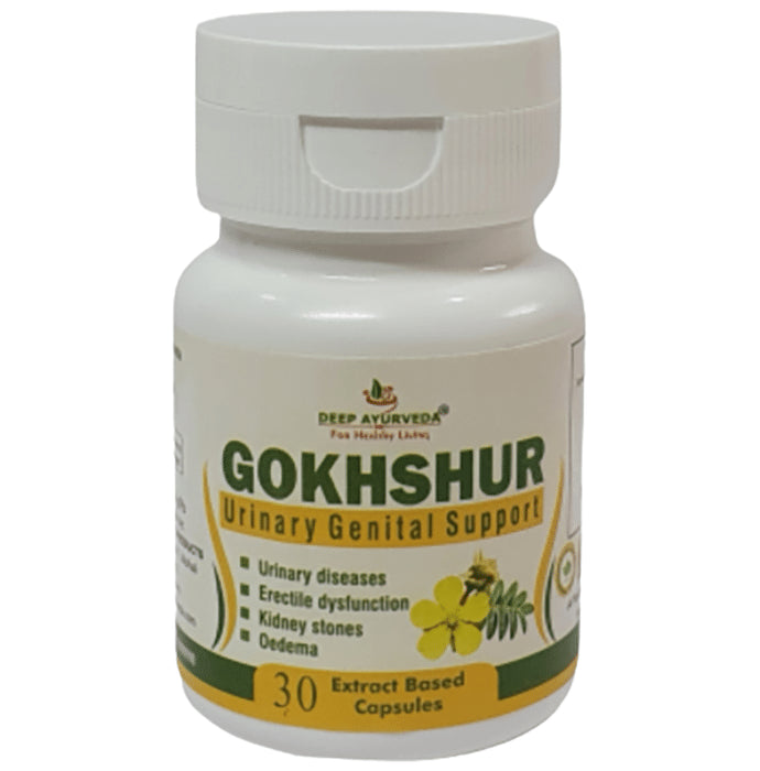 Deep Ayurveda Gokhshur Urinary Genital Support Extract Based Capsule - Nibasu