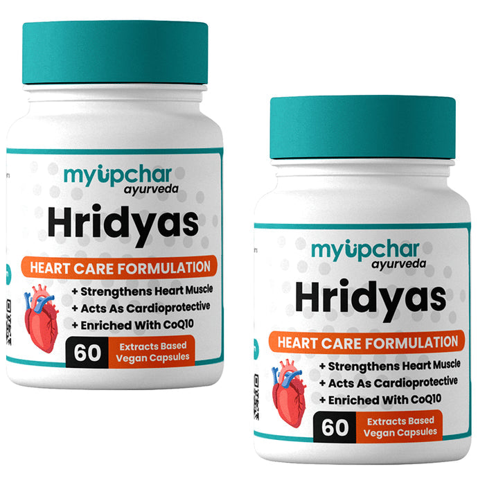 Myupchar Ayurveda Hridyas Extracts Based Vegan Capsule (60 Each) - Nibasu