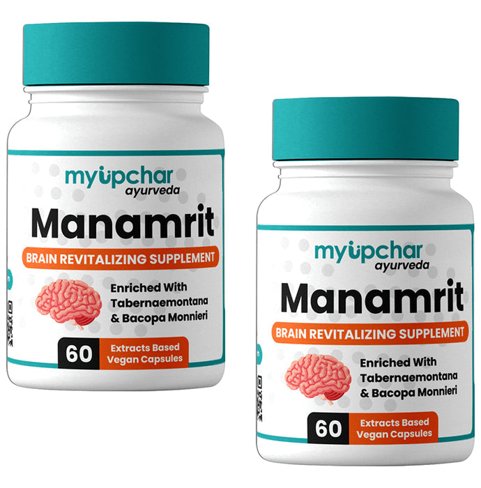 Myupchar Ayurveda Manamrit Extracts Based Vegan Capsule (60 Each) - Nibasu
