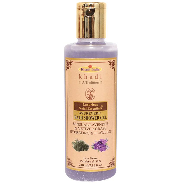 Luxurious Natal Essentials Ayurevedic Bath Shower Gel Sensual Lavender & Vetiver Grass - Nibasu