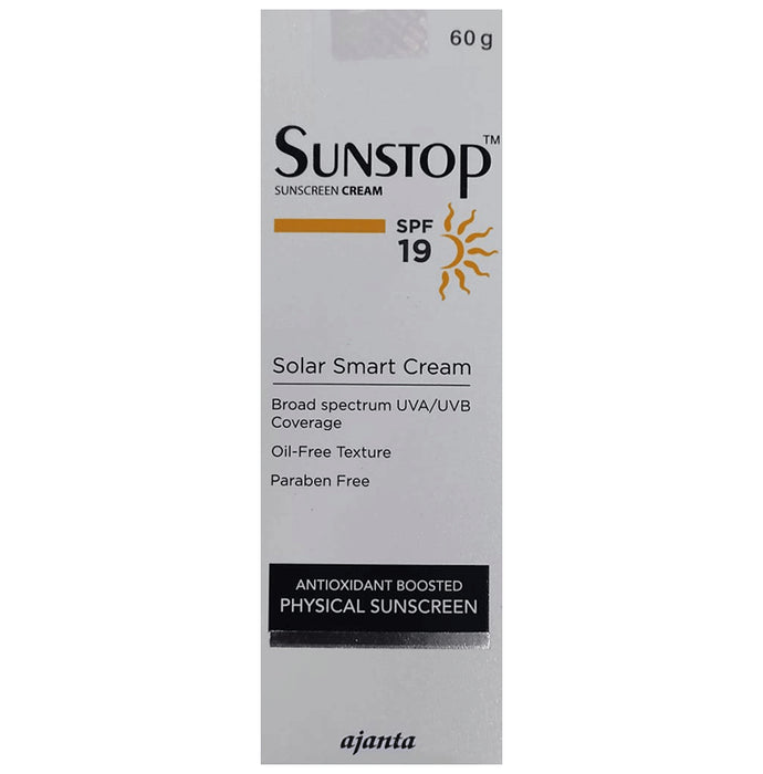 Sunstop 19 Sunscreen | Broad Spectrum UVA/UVB Protection | Oil & Paraben Free Cream - Nibasu