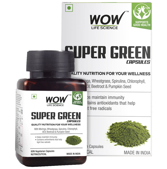 WOW Life Science Super Green Vegetarian Capsule - Nibasu