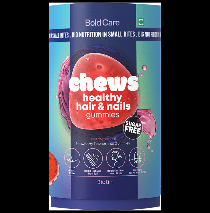Bold Care Chew Healthy Hair & Nail Gummy Strawberry Sugar Free - Nibasu