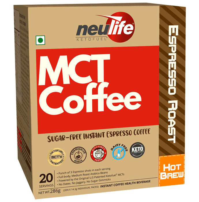 Neulife MCT Bullet Coffee(14.3gm Each) Sachet Expresso Shot - Nibasu