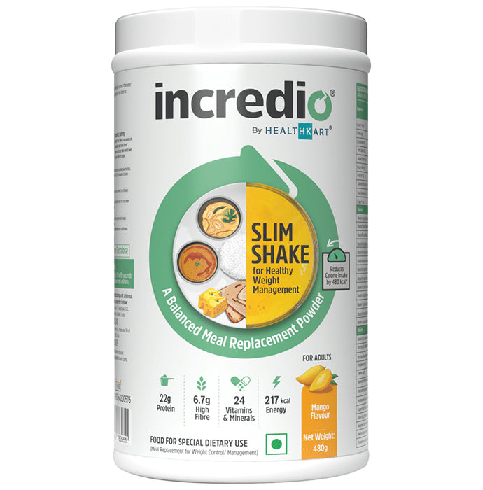 Incredio Slim Shake for Weight Management | Meal Replacement Mango - Nibasu