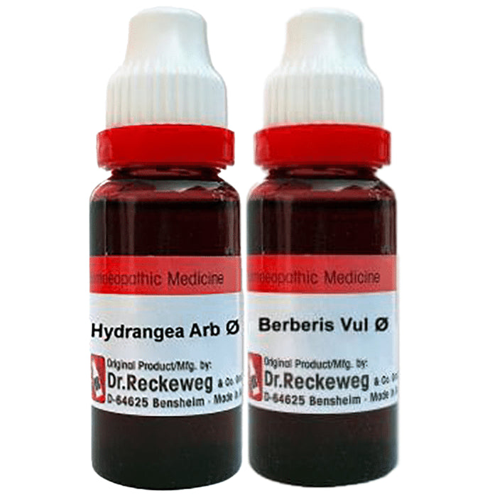 Combo Pack of Dr. Reckeweg Berberis Vul Mother Tincture Q & Dr. Reckeweg Hydrangea Mother Tincture Q (20ml Each) - Nibasu