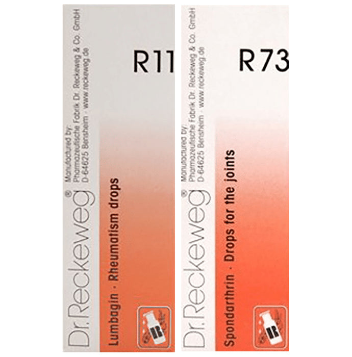 Combo Pack of Dr. Reckeweg R73 Joint Pain Drop & Dr. Reckeweg R11 Rheumatism Drop (22ml Each) - Nibasu
