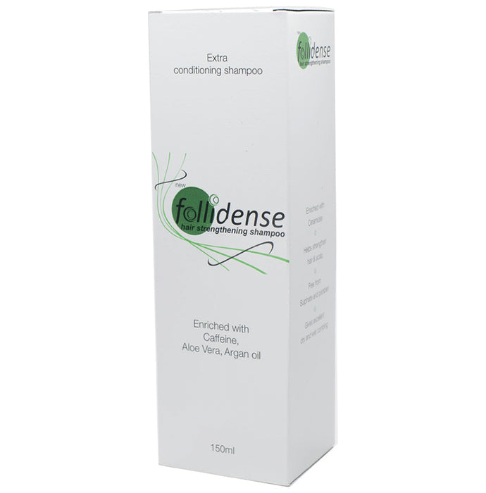 Follidense Hair Strengthening Shampoo | Enriched with Caffeine, Aloe Vera & Argan Oil - Nibasu